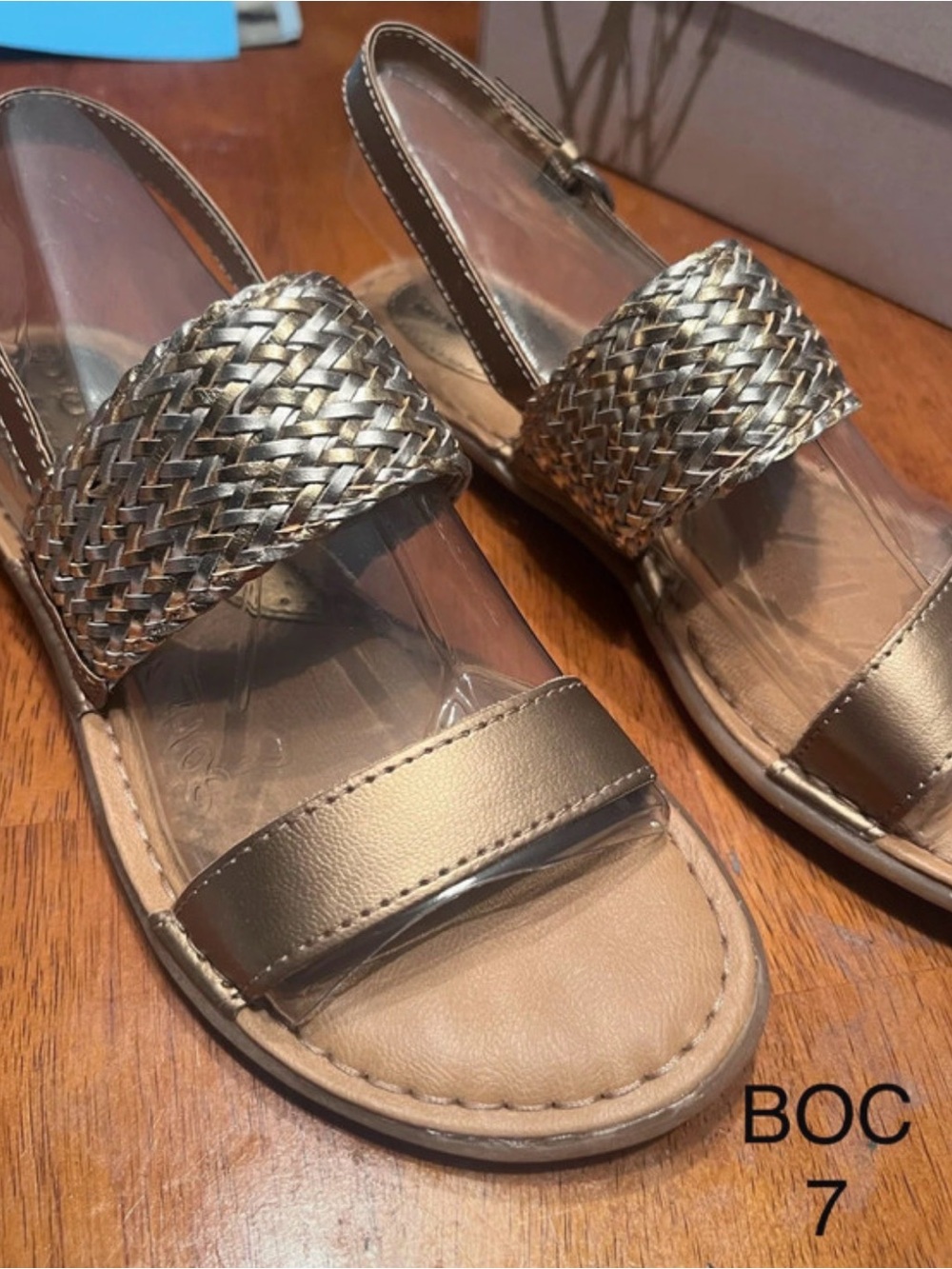 boc Metallic Gold Braided Slingback Sandals